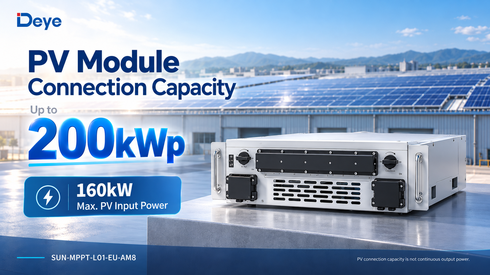 200 kWp access and 160 kW input — listed separately.