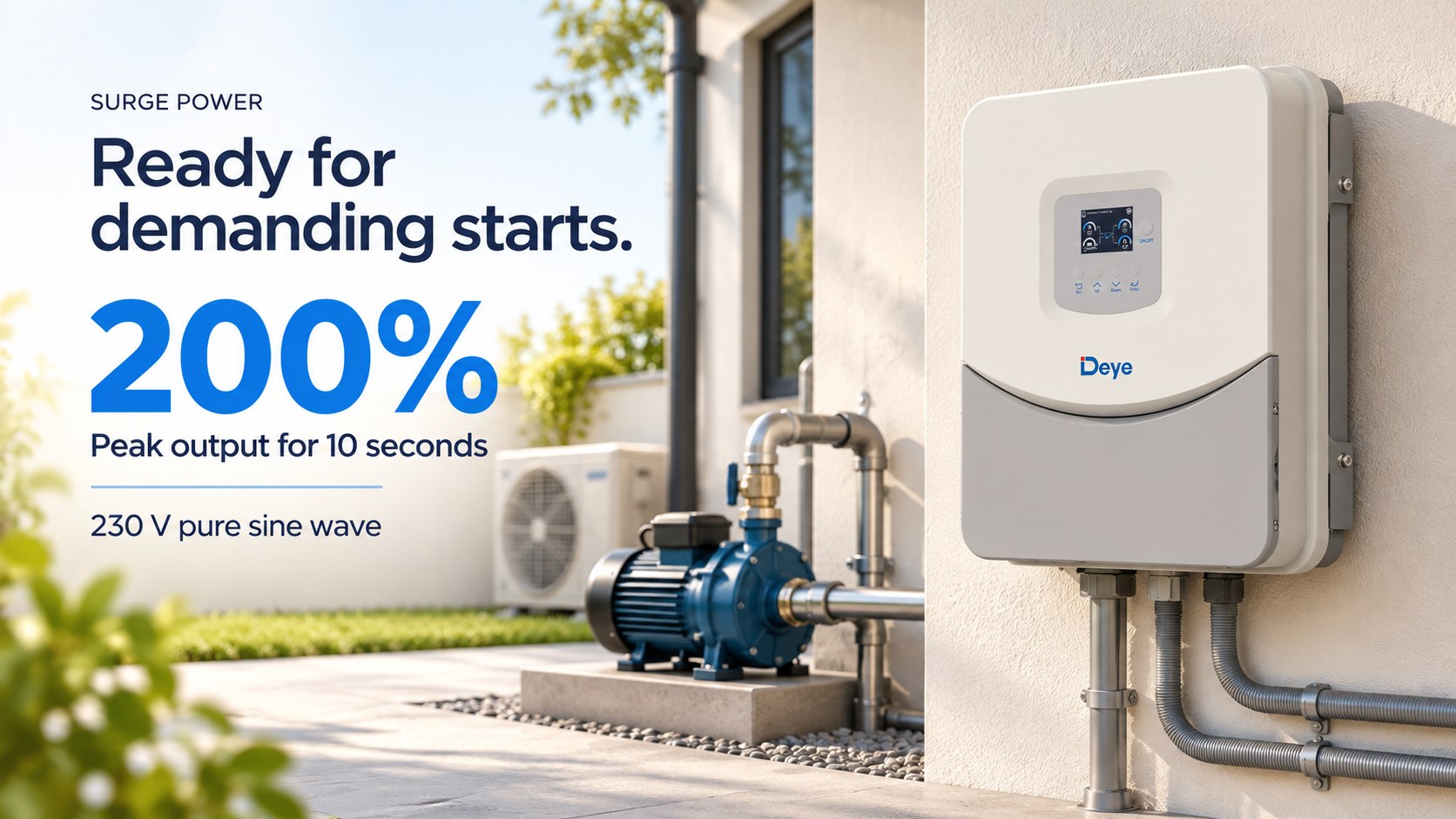 Start demanding loads with twice rated power for 10 seconds.