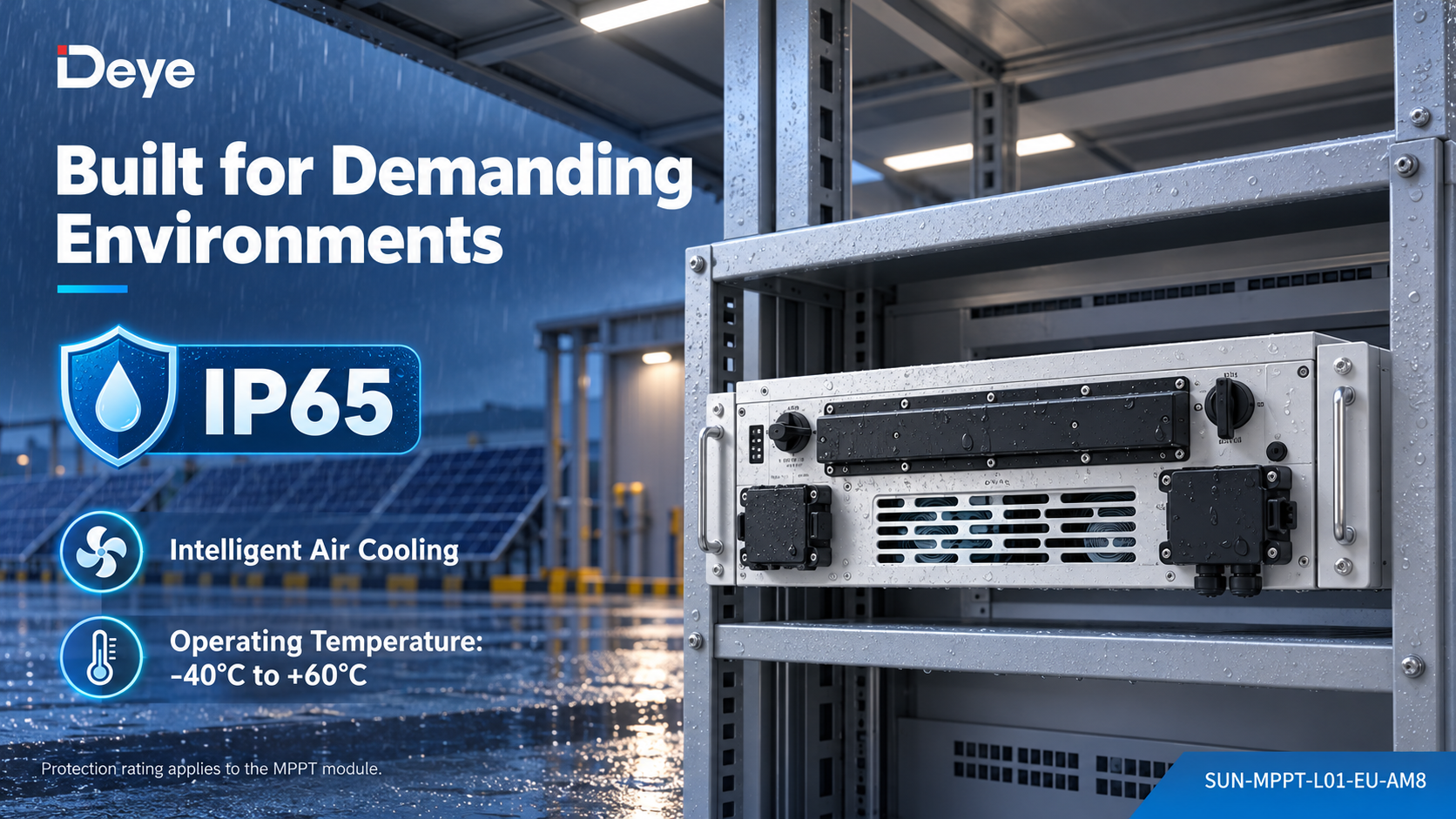IP65 with intelligent air cooling.