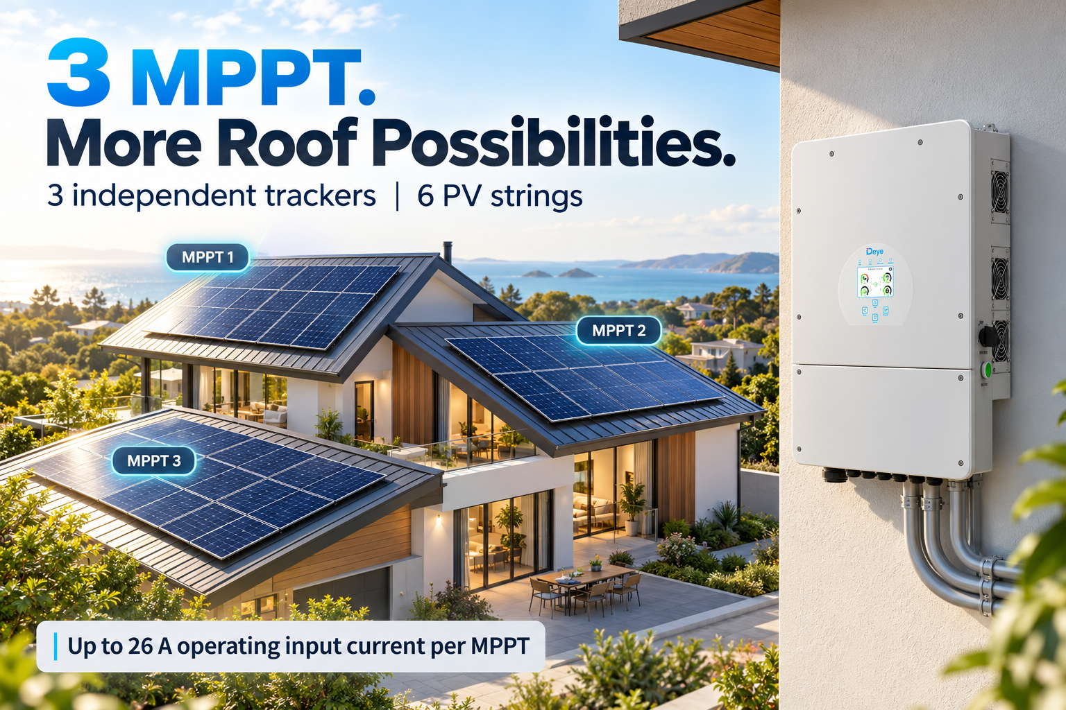 3 MPPT. More Roof Possibilities.