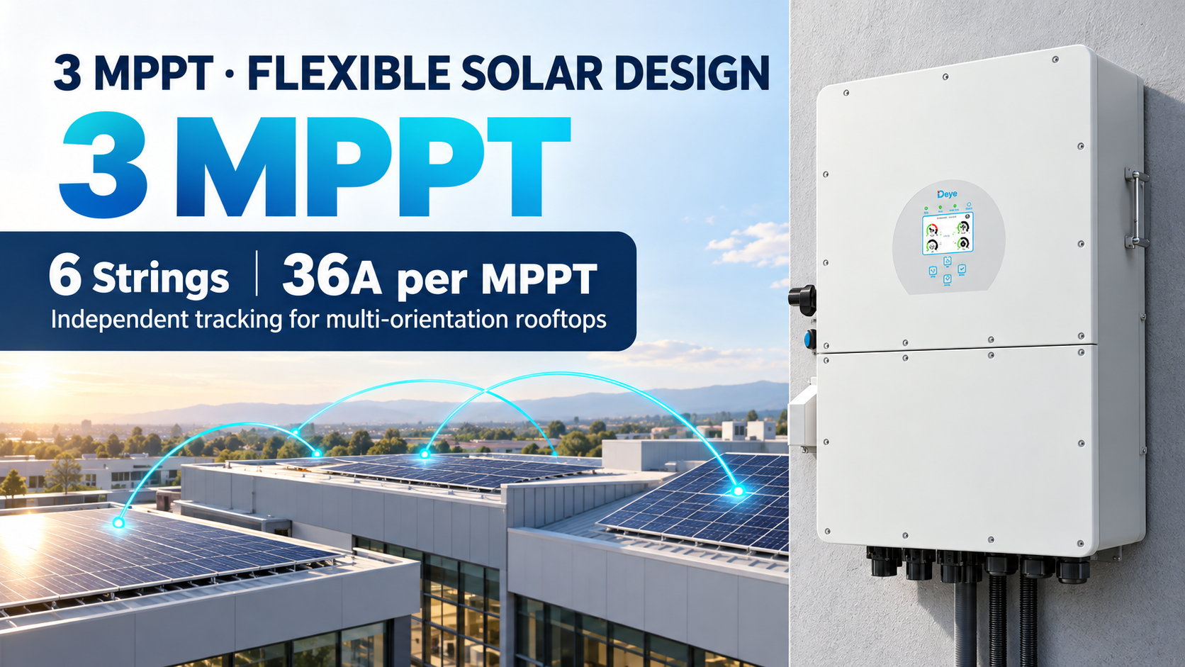 Three roofs, one inverter.