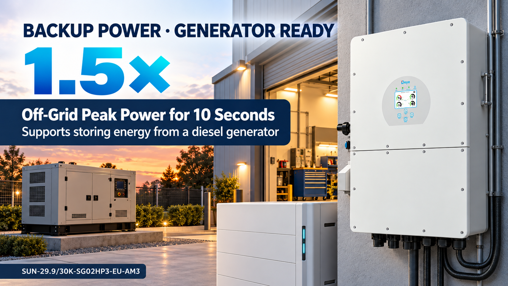 The generator fills the battery.