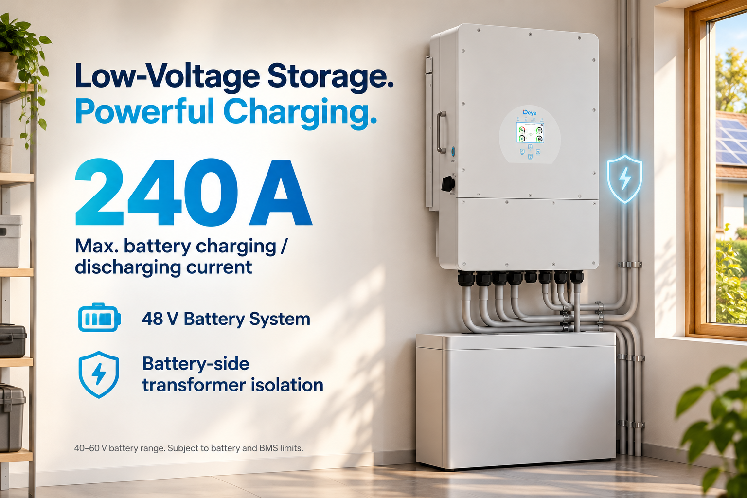 Low-Voltage Storage. Powerful Charging.