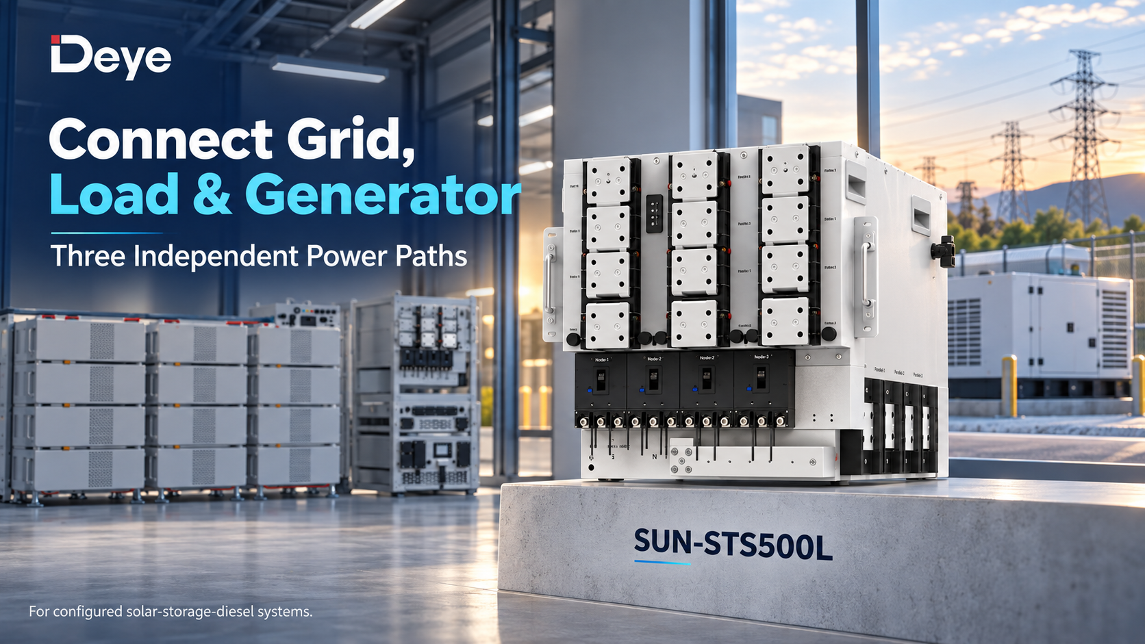 Connect grid, load and generator.