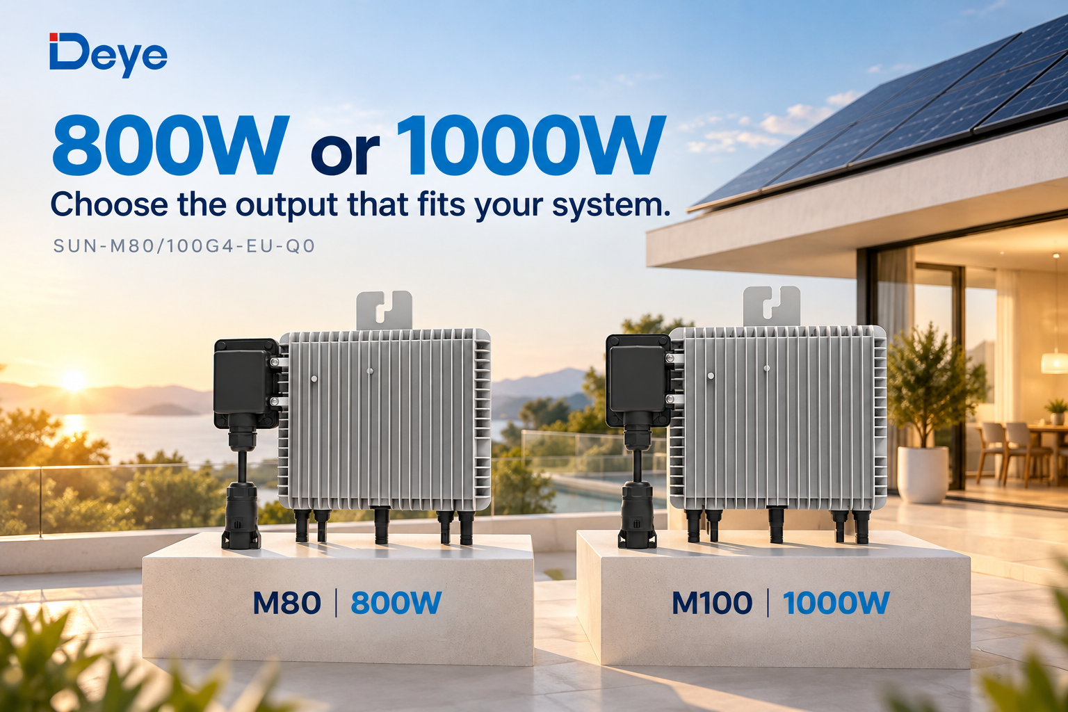 800 W on M80, 1000 W on M100